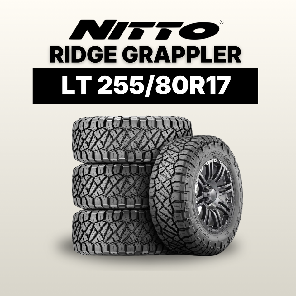 Set of 4 Nitto Ridge Grappler Tires LT255/80R17 (Load E)