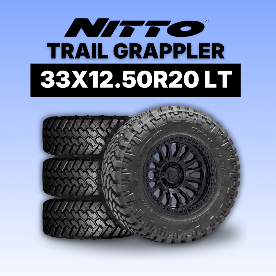 Set of 4 Nitto Trail Grappler Tires 33x12.50R20LT (Load E)