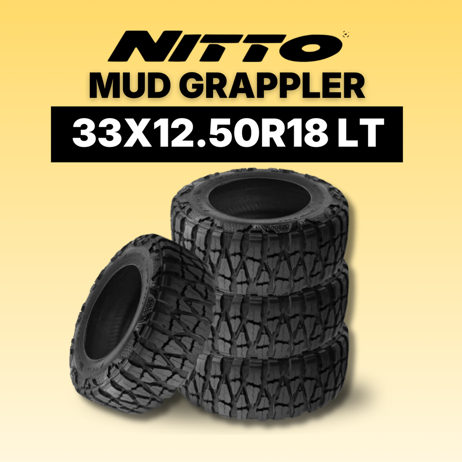 Set of 4 Nitto Mud Grappler Tires 33x12.50R18LT (Load E)