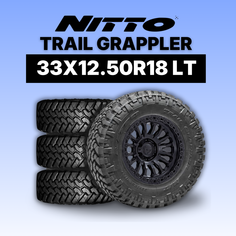 Set of 4 Nitto Trail Grappler Tires 33x12.50R18LT (Load F)